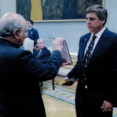 Larry Bagnell Swearing in to Privy Council with former Prime Minister Paul Martin